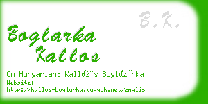 boglarka kallos business card