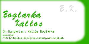 boglarka kallos business card